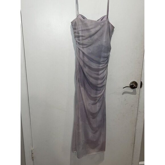 Zara Lavender Draped Spaghetti Straps  Women's Maxi Dress Size M - Picture 5 of 9